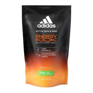 Adidas Energy Kick душ гел пълнител 400 мл за мъже с освежаващ и енергизиращ аромат за ежедневна употреба.
