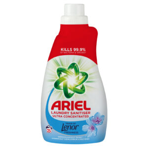 Ariel Lenor Freshness хигиенизираща добавка за пране 1 л за 25 пранета – унищожава 99,9% от бактериите и вирусите, премахва неприятните миризми и оставя дълготрайна свежест Touch of Lenor.