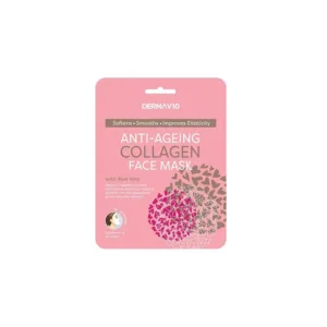 Derma V10 Anti-Ageing Collagen Aloe платнена маска за лице с колаген и алое вера