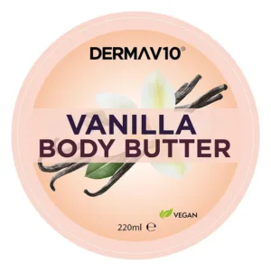 Derma V10 Vanilla масло за тяло 220 мл с аромат на ванилия за хидратация и подхранване на кожата