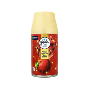Glade Warm Apple Pie пълнител за автоматична ароматизираща машинка 269 мл с аромат на топъл ябълков пай, канела и ванилия, осигурява до 60 дни свежест.