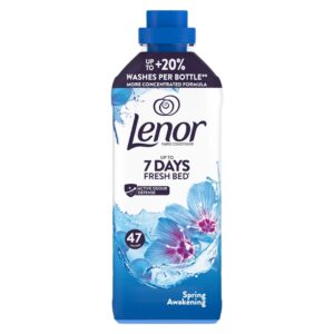 Lenor Spring Awakening омекотител 987 мл за 47 пранета – омекотител със свеж флорален аромат, който придава мекота и дълготрайна свежест на дрехите.