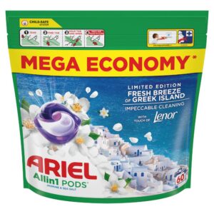 Ariel All in One Pods Fresh Breeze Greek Island капсули за пране 60 бр.