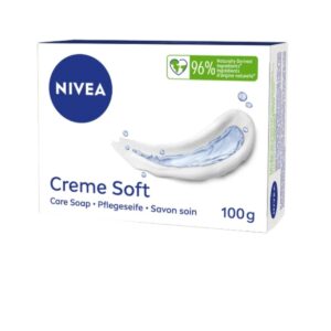 Nivea Creme Soft тоалетен сапун 100 гр – нежен сапун с бадемово масло за ежедневно почистване и мека, гладка кожа.