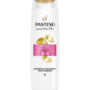 Pantene 3in1 Ricci Perfetti шампоан за коса 250 мл – шампоан за къдрава и непокорна коса с Pro-V и Active Nutri-Plex за по-добре оформени и гладки къдрици.