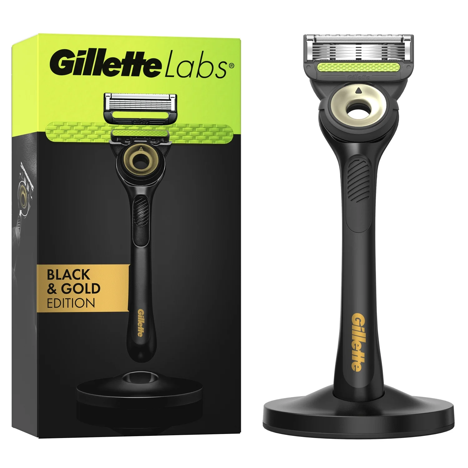 gillette-labs-black-gold-edition-metalna-samobrasnachka-nozhche-magnitna-postavka Gillette Labs Black & Gold Edition метална самобръсначка + ножче + магнитна поставка