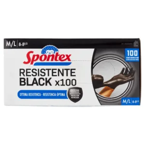 Spontex черни ръкавици за еднократна употреба размер M/L 100бр
